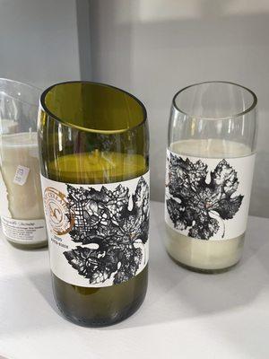 Candles made from wine bottles!