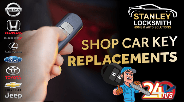 Stanley  Locksmith for cars is always near when you need it. We repair, program and replace any type of smart key fob. Save money Skip t