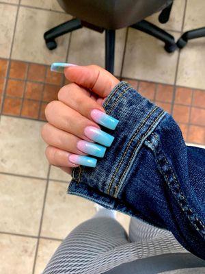 Ombré blue & pink cotton candy