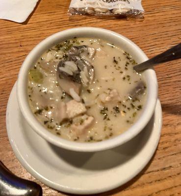 Chicken mushroom rice soup