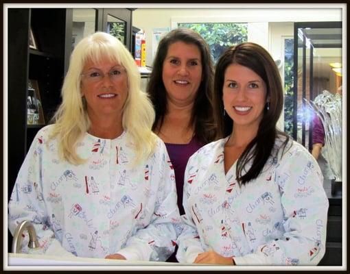 Mother-daughter dental team!  All in the family,  sister/aunt office manager Allison.