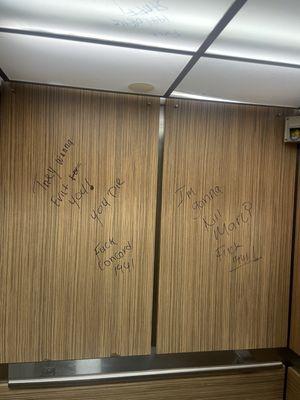 Threats left in elevator