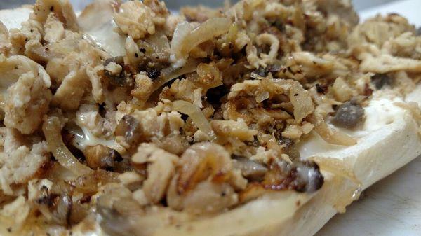 Chicken Cheese Steak with Fresh Onions