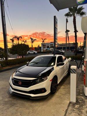 Hood and roof wrapped gloss black