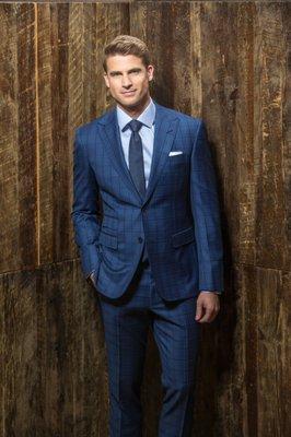 Custom Blue Windowpane Suit - Balani Custom Clothiers