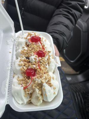 Banana split was great!