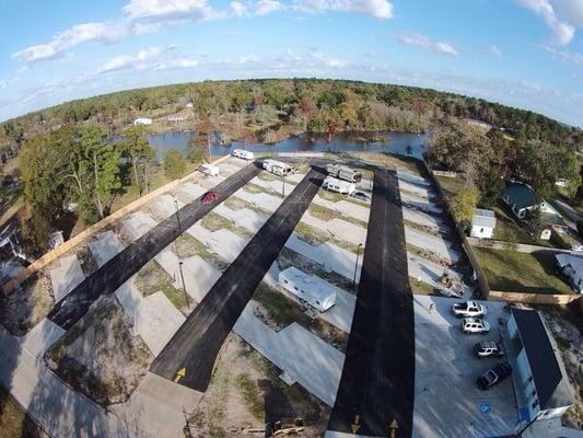 Ariel view of Bayou Marino RV Park.