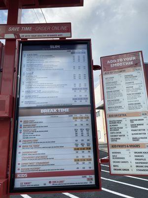 Right side of menu drive thru photo .