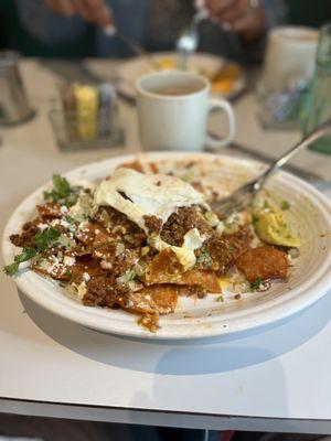 Chilaquiles with chorizo