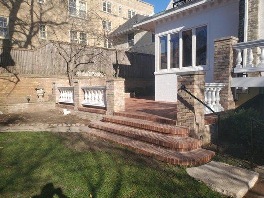 Brick stairs and piers