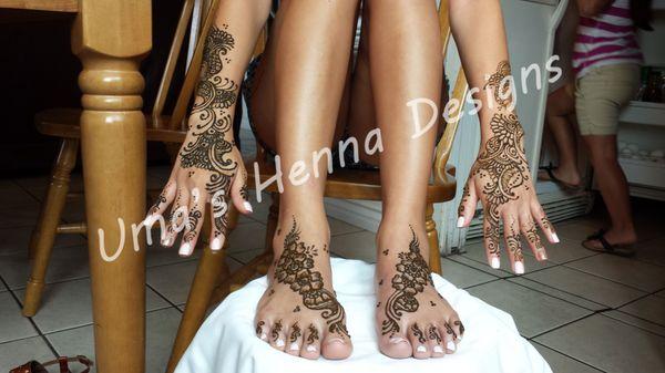 Wedding Bride hands and legs.