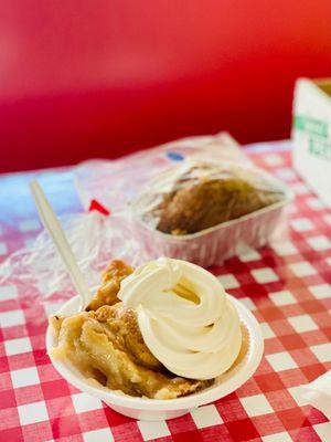 Apple dumpling with ice cream, small apple cake