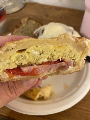 Inside the fantastic homemade breakfast "pockets"