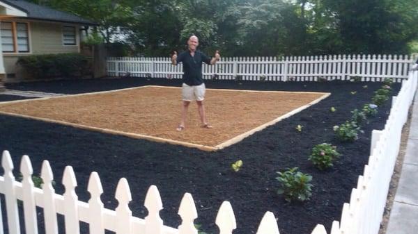 Here is the homeowner. Ecstatic about his new yard!!