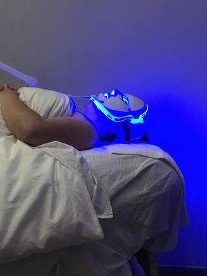 LED mask helps with acne