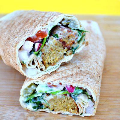 Baked falafel pita