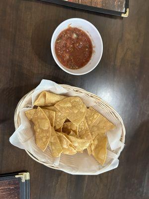 Complimentary chips and salsa