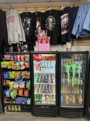 Design t shirts, sodas, snacks