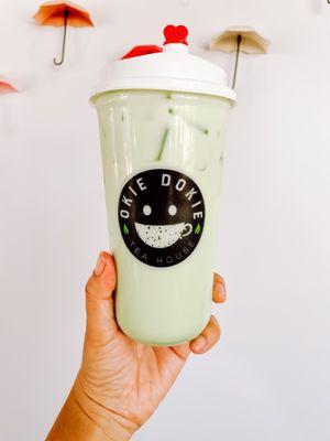 Mung Bean Pandan Milk Tea