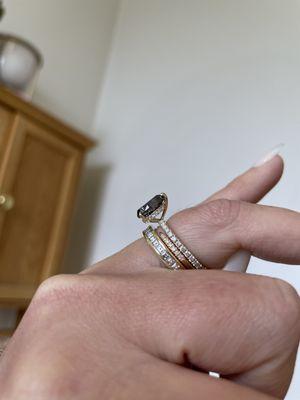 3/4 pavé diamonds with a hidden halo