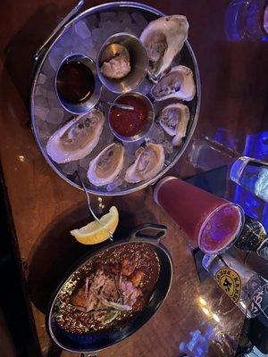 House oysters, shrimp and chicken creole was to die for. Bayou bites to start and bread pudding to go. Wish we could have tried it all!