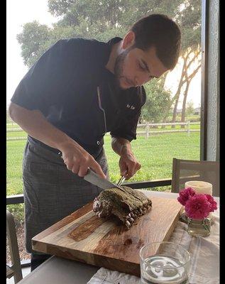 tableside carved lamb racks