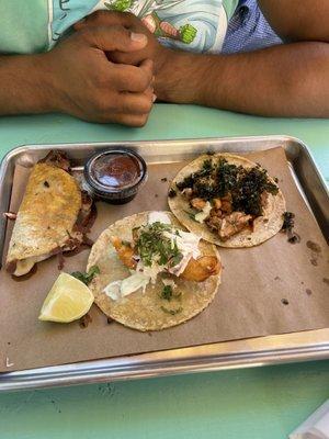 Baja Fish Taco Brisket Tacos Vampiro Taco