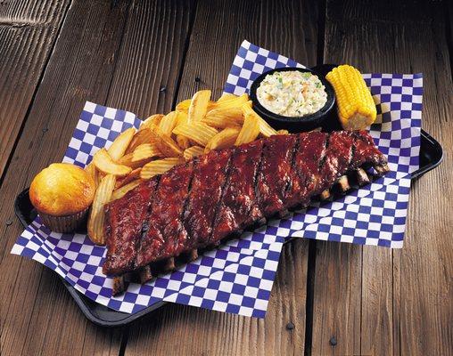 Full Slab of Award Winning Slow Smoked Ribs.