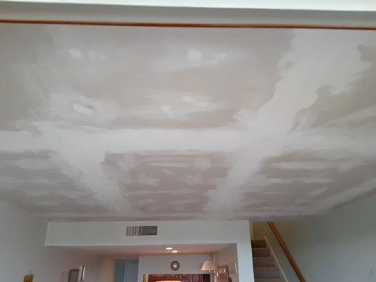 Goodbye popcorn ceiling and water damage!