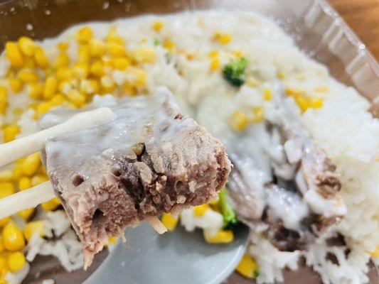 Ox tongue with cream corn source