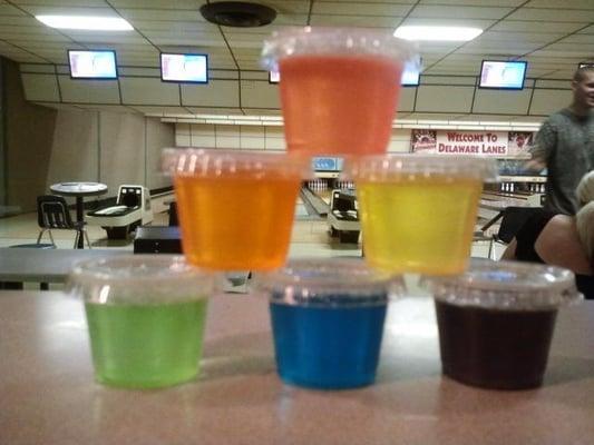 Jell-O shots at Delaware lanes