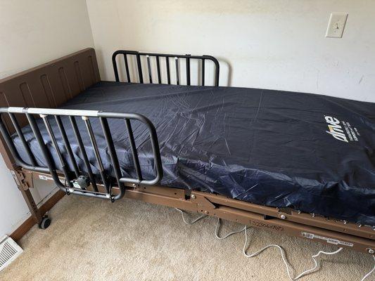 This is the USED bed they brought after telling them I wanted a NEW bed. My handicapped son would not be safe or comfortable in this bed.