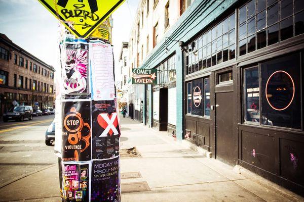 Postering on Capitol Hill - Seattle, Washington