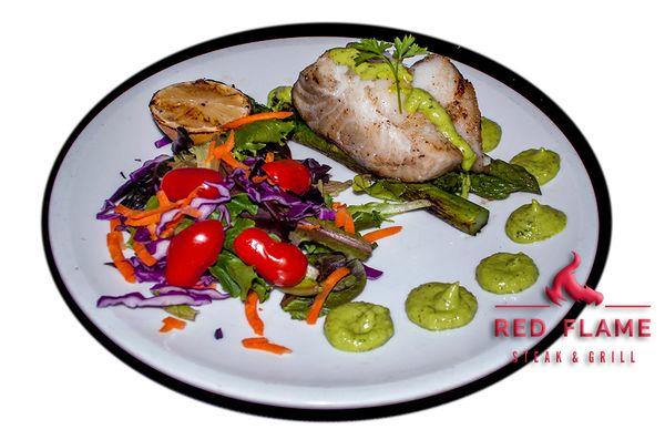 Our Chilean Sea Bass, it's delicious.