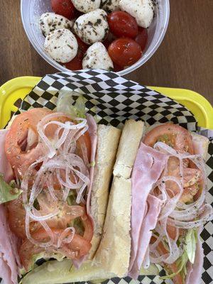 The Italian and a burrata tomato salad