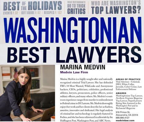 Washingtonian Best Lawyers in Washington DC and Virginia - Criminal Defense - Marina Medvin