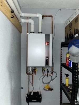 Rheem tankless water heater install.