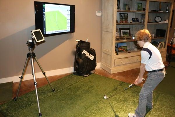 Indoor Golf Studio with computerized swing training.