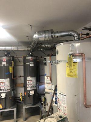 Multiple units water heater installation