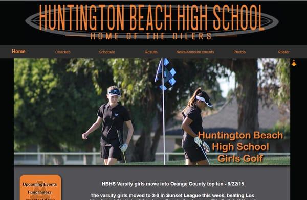 Huntington Beach High School Golf
 (site done by HB Website Design)