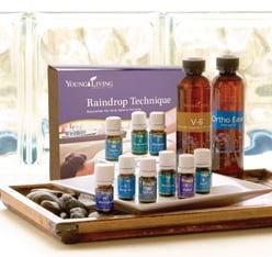 Raindrop Technique is a proprietary trademark of Young Living essential oils. Stacey Conley does Raindrop at Aria Bella