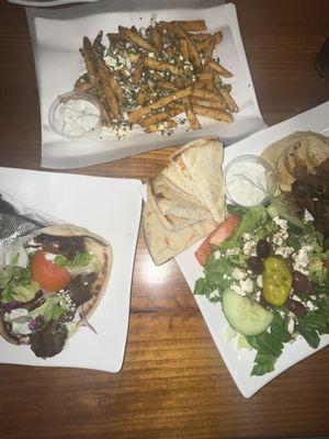 Gyro Platter, Gyro Lamb Wrap, Greek French Fried Potatoes