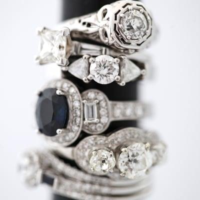 Great selection of vintage and estate engagement rings.