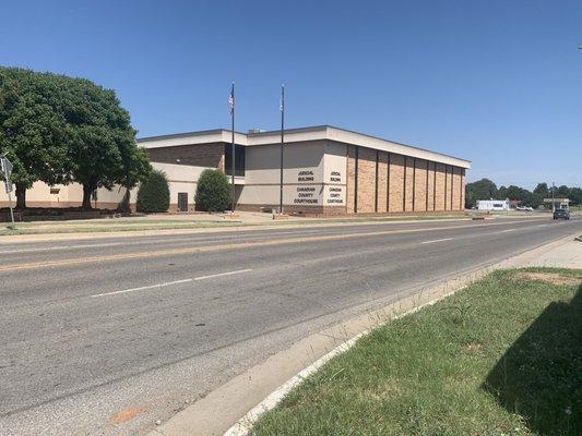 street view looking out to Canadian county courthouse. Where we post bonds to get people out of jail.