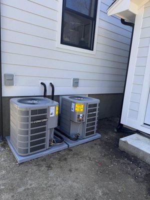 Installation of two 2.5 tons Concord condensers