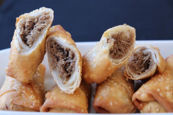 Steak & Cheese Eggrolls with Chipotle Ketchup dipping sauce