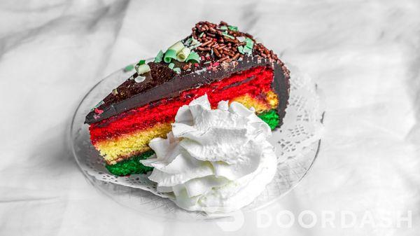 Italian Rainbow Cake Slice