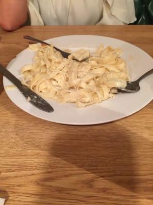 Fettuccini Alfredo, half-eaten