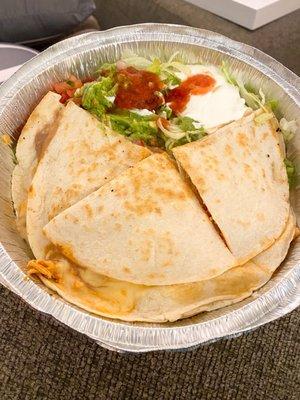 Chicken quesadilla.