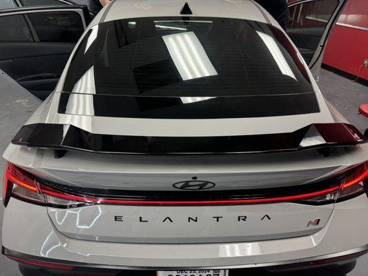 This special edition Hyundai ELANTRA received ceramic window tint all the way around.